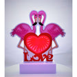 Decoratiune Luminoasa cu Baterii/Cablu Neon Flamingo Love 20 cm Alb Rece - vivimall.ro