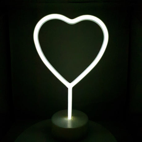 Decoratiune Luminoasa cu Baterii Inima Alb Rece - vivimall.ro