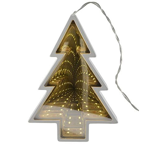 Decoratiune Luminoasa cu Baterii/USB Model Brad 20 cm Alb Cald - vivimall.ro