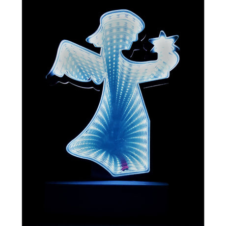 Decoratiune Luminoasa cu Baterii/USB Model Ingeras 20 cm Alb Rece - vivimall.ro