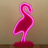 Decoratiune Luminoasa Cu Baterii/Usb Neon Model Flamingo 20 Cm
