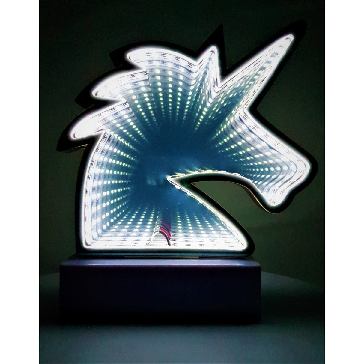 Decoratiune Luminoasa cu Baterii/USB Neon Model Unicorn Alb Rece 20 cm - vivimall.ro