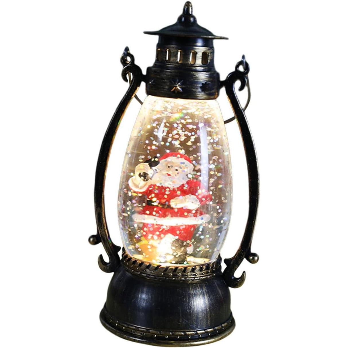Decoratiune Luminoasa, Felinar De Craciun, Cu Lumina Led, Ornament , Cu Maner - vivimall.ro