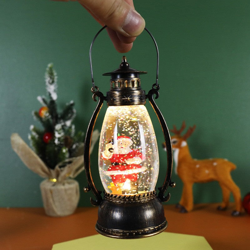 Decoratiune Luminoasa, Felinar De Craciun, Cu Lumina Led, Ornament , Cu Maner - vivimall.ro