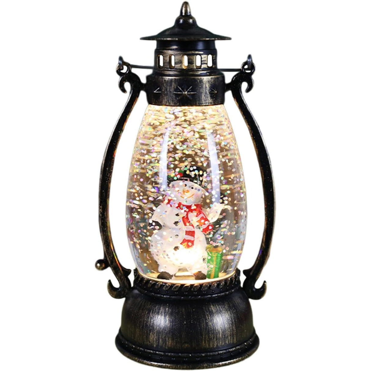 Decoratiune Luminoasa, Felinar De Craciun, Cu Lumina Led, Ornament , Cu Maner - vivimall.ro