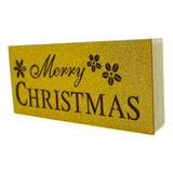 Decoratiune luminoasa, Flippy, Marry Christmas, galben, lungime: 19 cm, latime: 9 cm, inaltime: 4 cm, lemn, interior/exterior - vivimall.ro