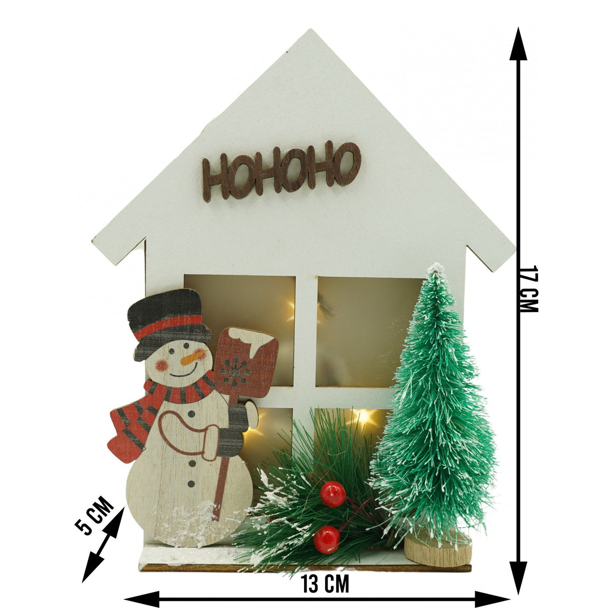 Decoratiune Luminoasa, Om De Zapada, Lungime: 13 Cm, Latime: 5 Cm, Inaltime: 17 Cm, Lemn, Interior/Exterior