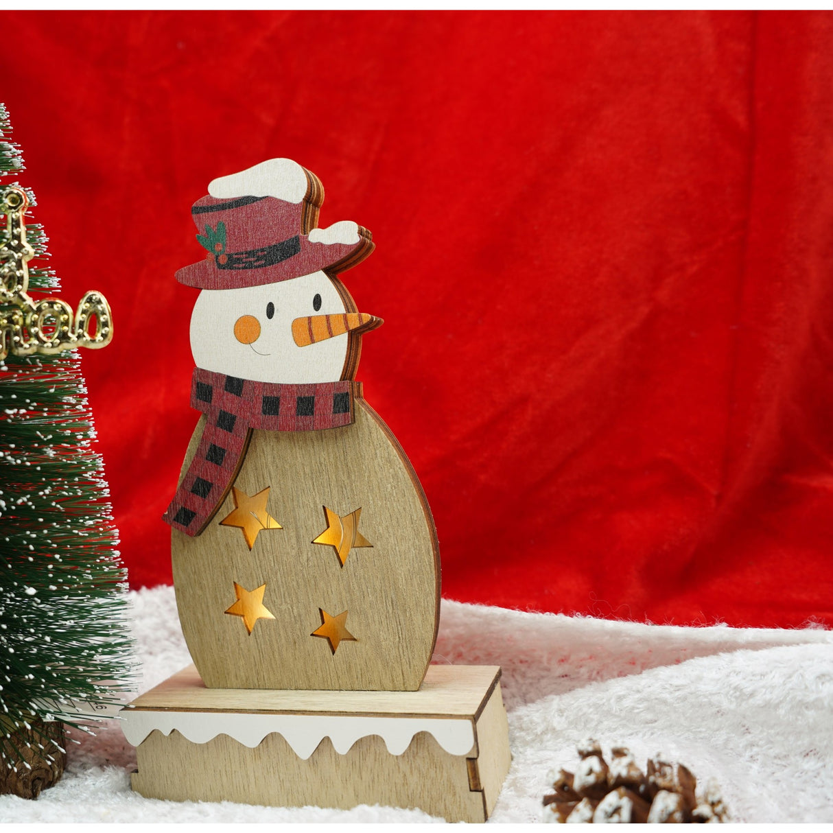 Decoratiune luminoasa, Flippy, Om de zapada, maro, lungime: 10 cm, latime: 5 cm, inaltime: 19 cm, lemn, interior/exterior - vivimall.ro