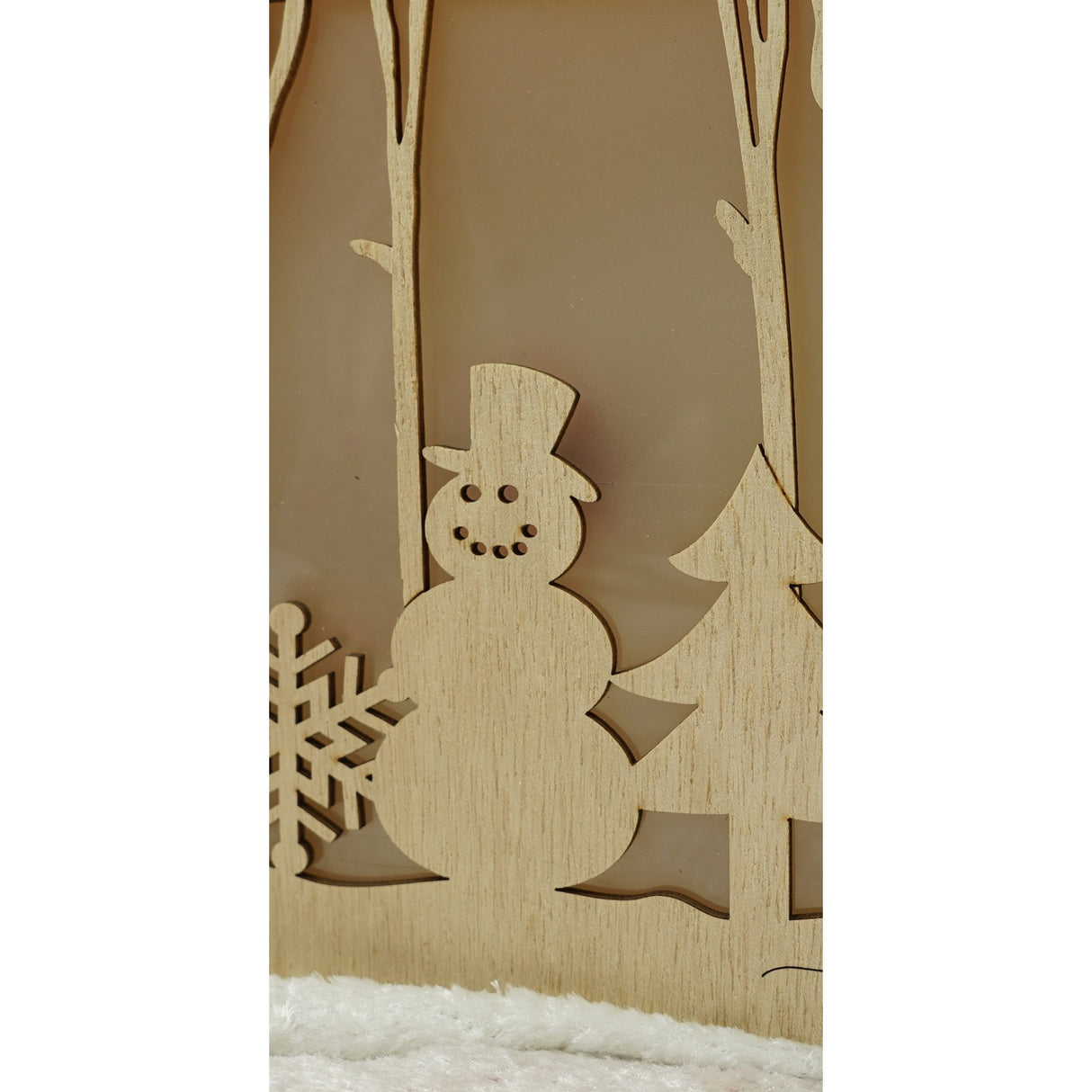 Decoratiune luminoasa, Flippy, Peisaj de iarna - Om de zapada, maro, lungime: 21 cm, latime: 5 cm, inaltime: 16 cm, lemn, interior/exterior - vivimall.ro