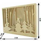 Decoratiune luminoasa, Flippy, Peisaj de iarna - Om de zapada, maro, lungime: 21 cm, latime: 5 cm, inaltime: 16 cm, lemn, interior/exterior - vivimall.ro