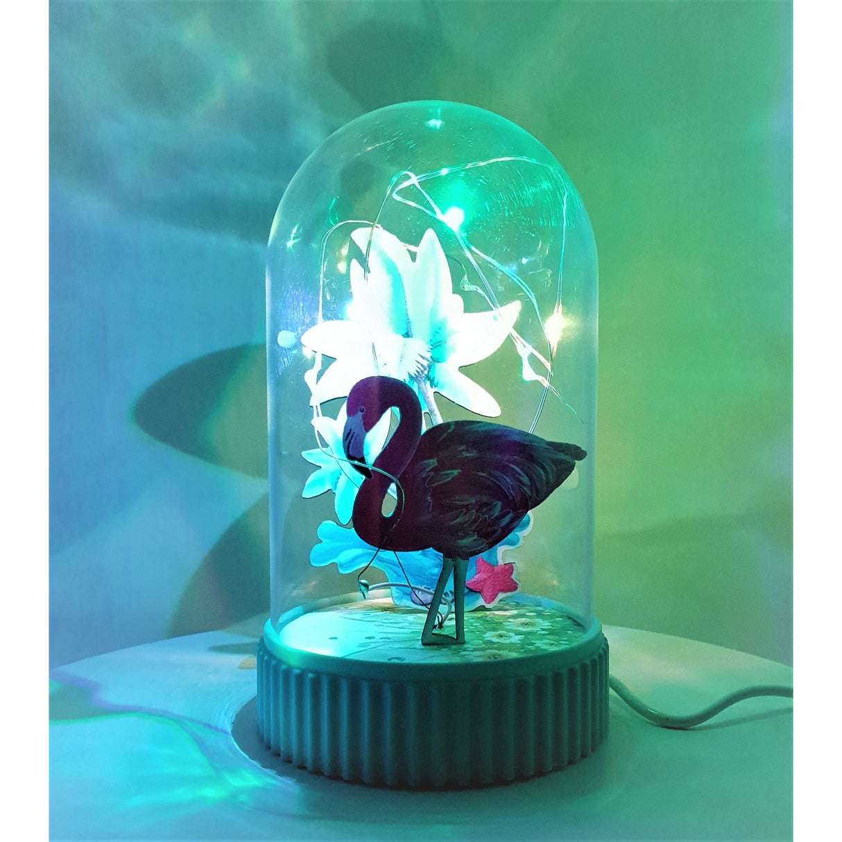 Decoratiune Luminoasa Glob Cu Usb Model Flamingo 14.5 Cm