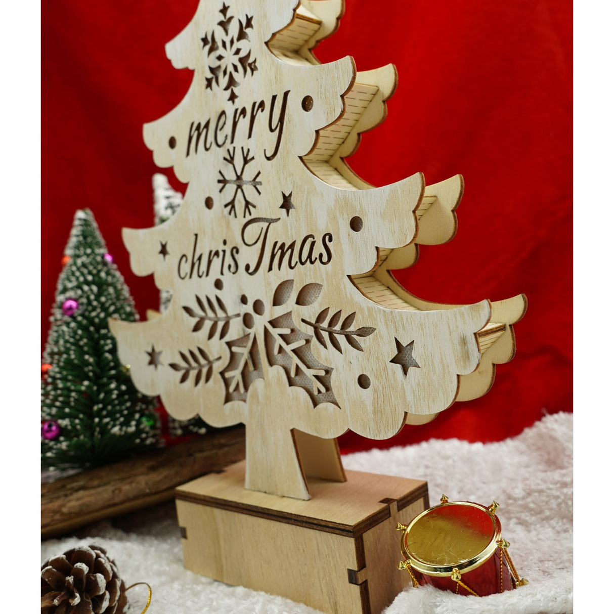 Decoratiune Luminoasa, Lungime: 11 Cm, Latime: 5 Cm, Inaltime: 30 Cm, Lemn, Interior/Exterior