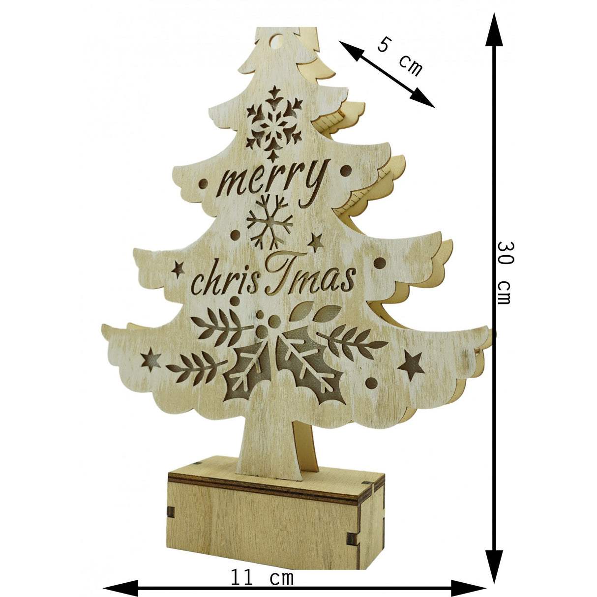 Decoratiune Luminoasa, Lungime: 11 Cm, Latime: 5 Cm, Inaltime: 30 Cm, Lemn, Interior/Exterior