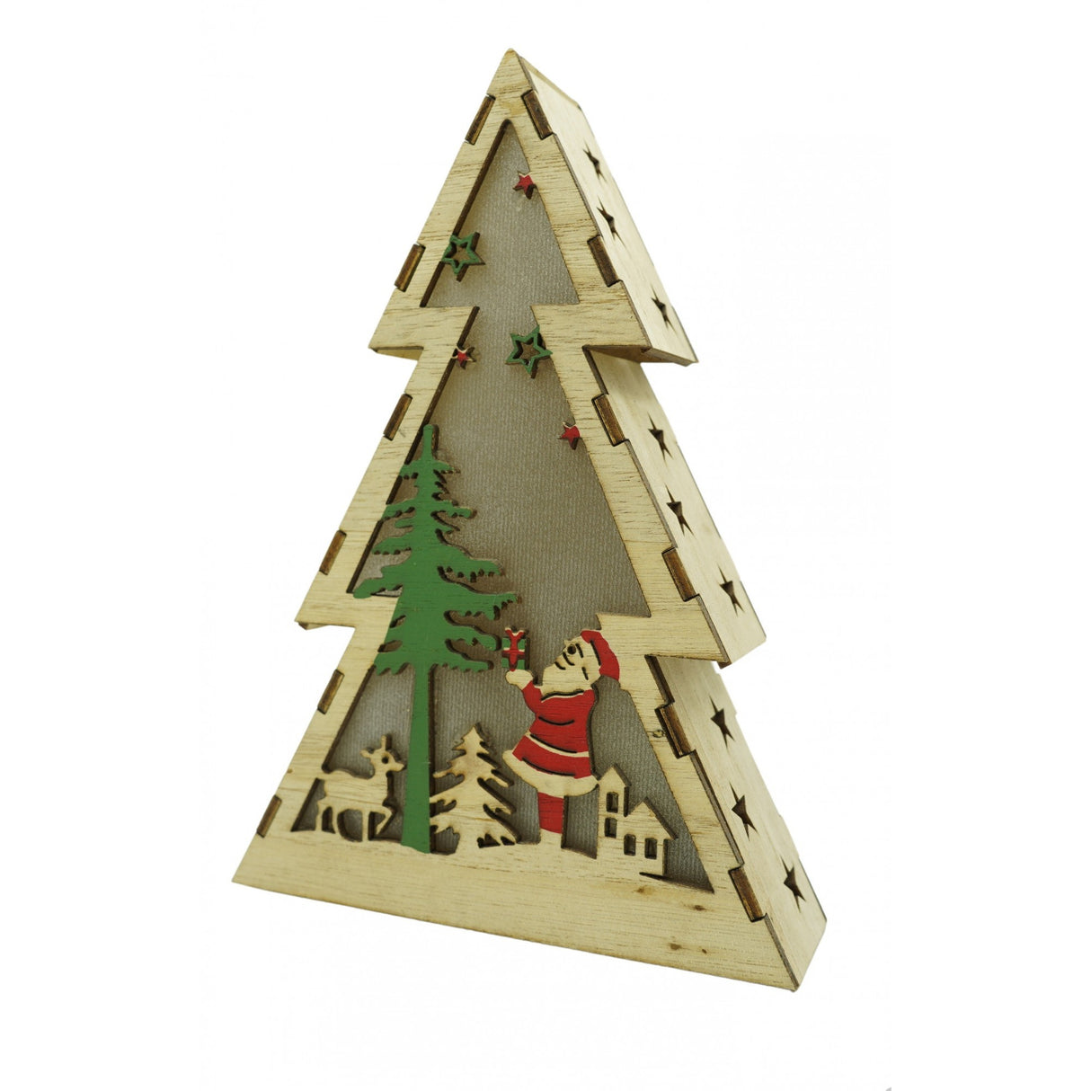 Decoratiune Luminoasa, Lungime: 14 Cm, Latime: 5 Cm, Inaltime: 20 Cm, Lemn, Interior/Exterior