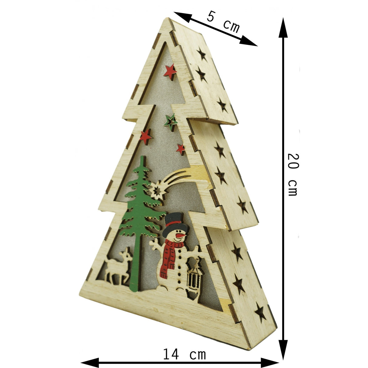 Decoratiune Luminoasa, Lungime: 14 Cm, Latime: 5 Cm, Inaltime: 20 Cm, Lemn, Interior/Exterior