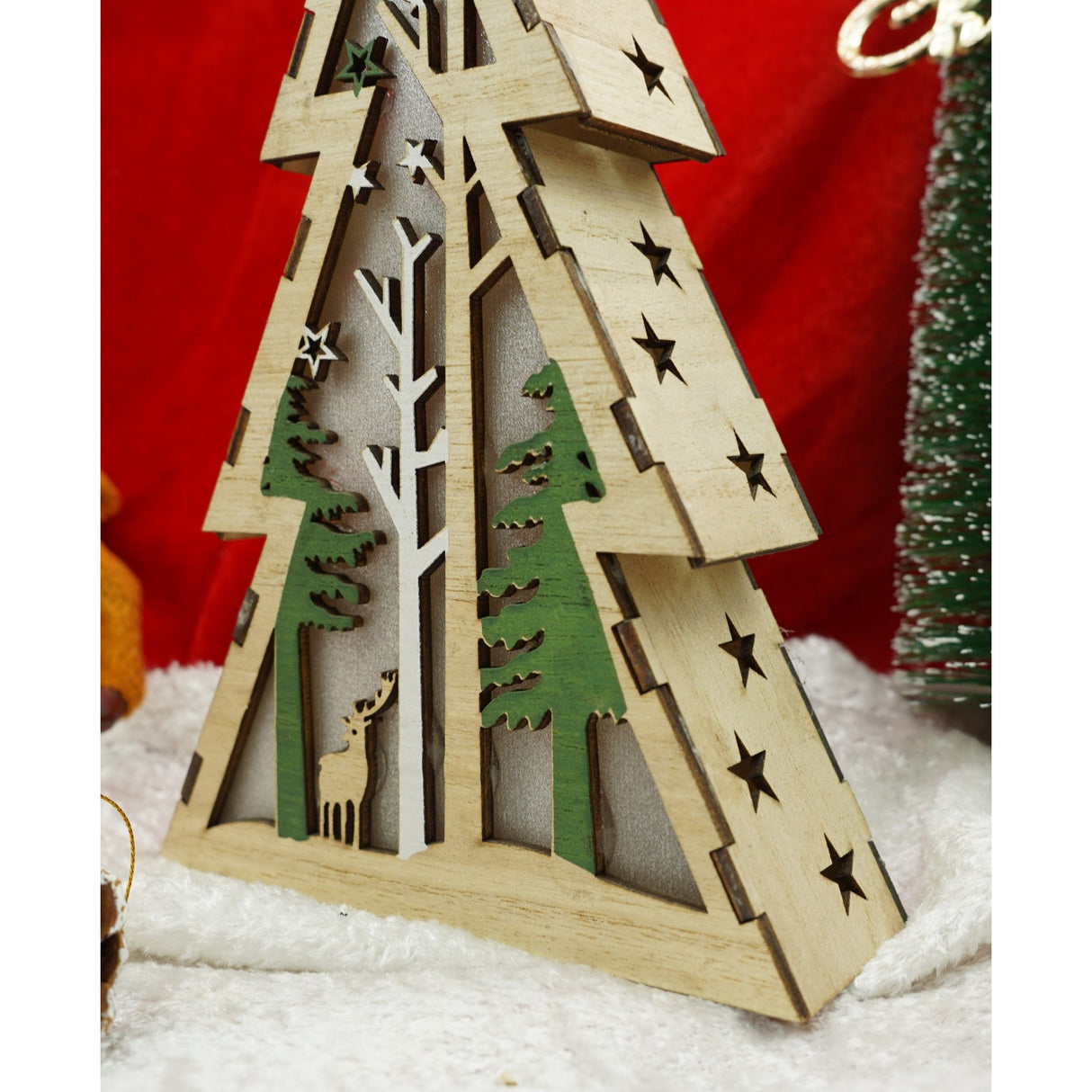 Decoratiune Luminoasa, Lungime: 14 Cm, Latime: 5 Cm, Inaltime: 20 Cm, Lemn, Interior/Exterior