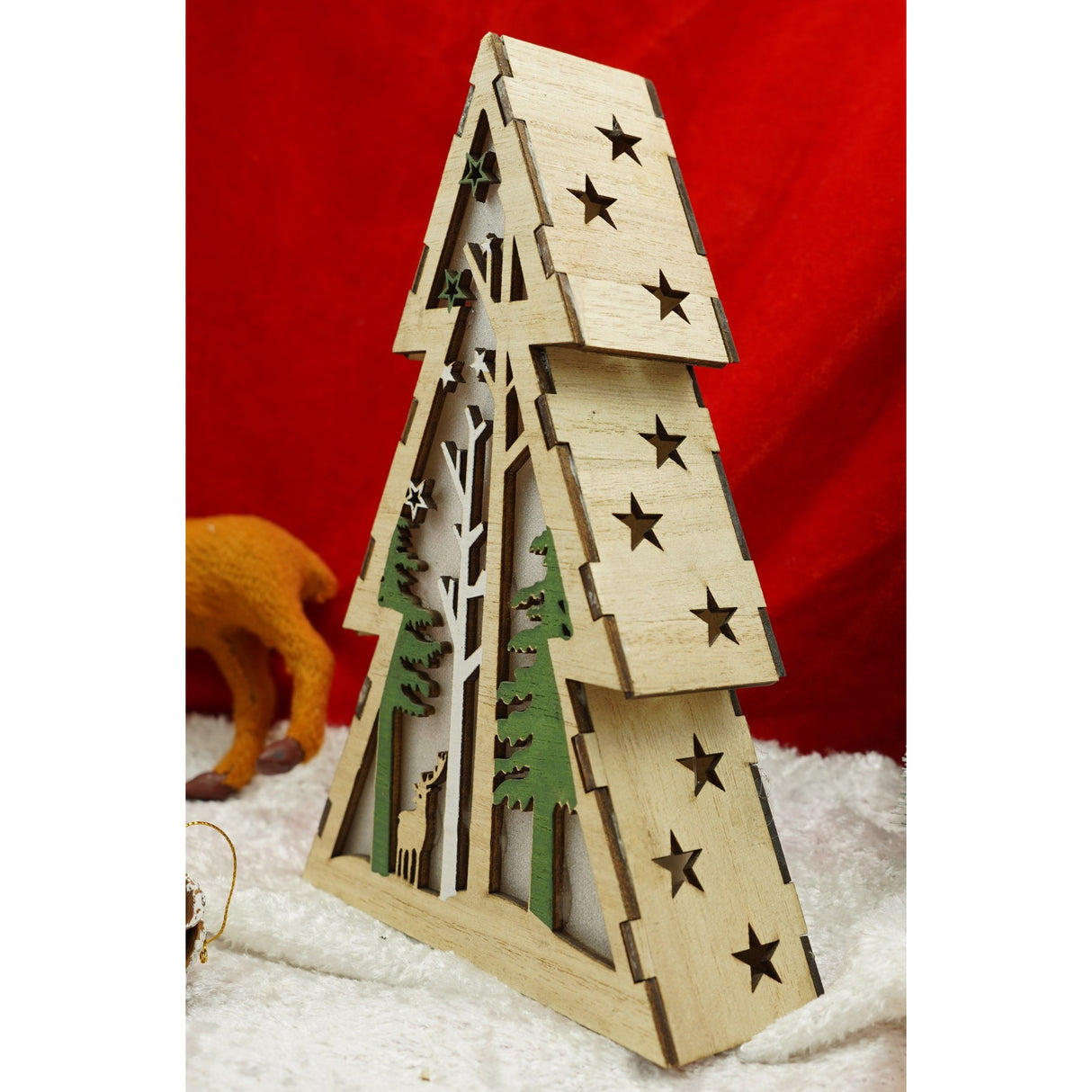 Decoratiune Luminoasa, Lungime: 14 Cm, Latime: 5 Cm, Inaltime: 20 Cm, Lemn, Interior/Exterior