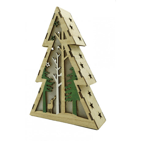 Decoratiune Luminoasa, Lungime: 14 Cm, Latime: 5 Cm, Inaltime: 20 Cm, Lemn, Interior/Exterior