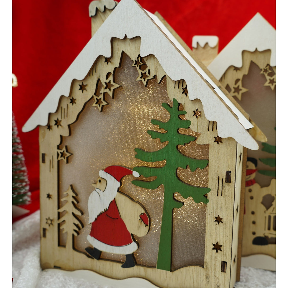 Decoratiune Luminoasa, Lungime: 18 Cm, Latime: 21 Cm, Inaltime: 5 Cm, Lemn, Interior/Exterior