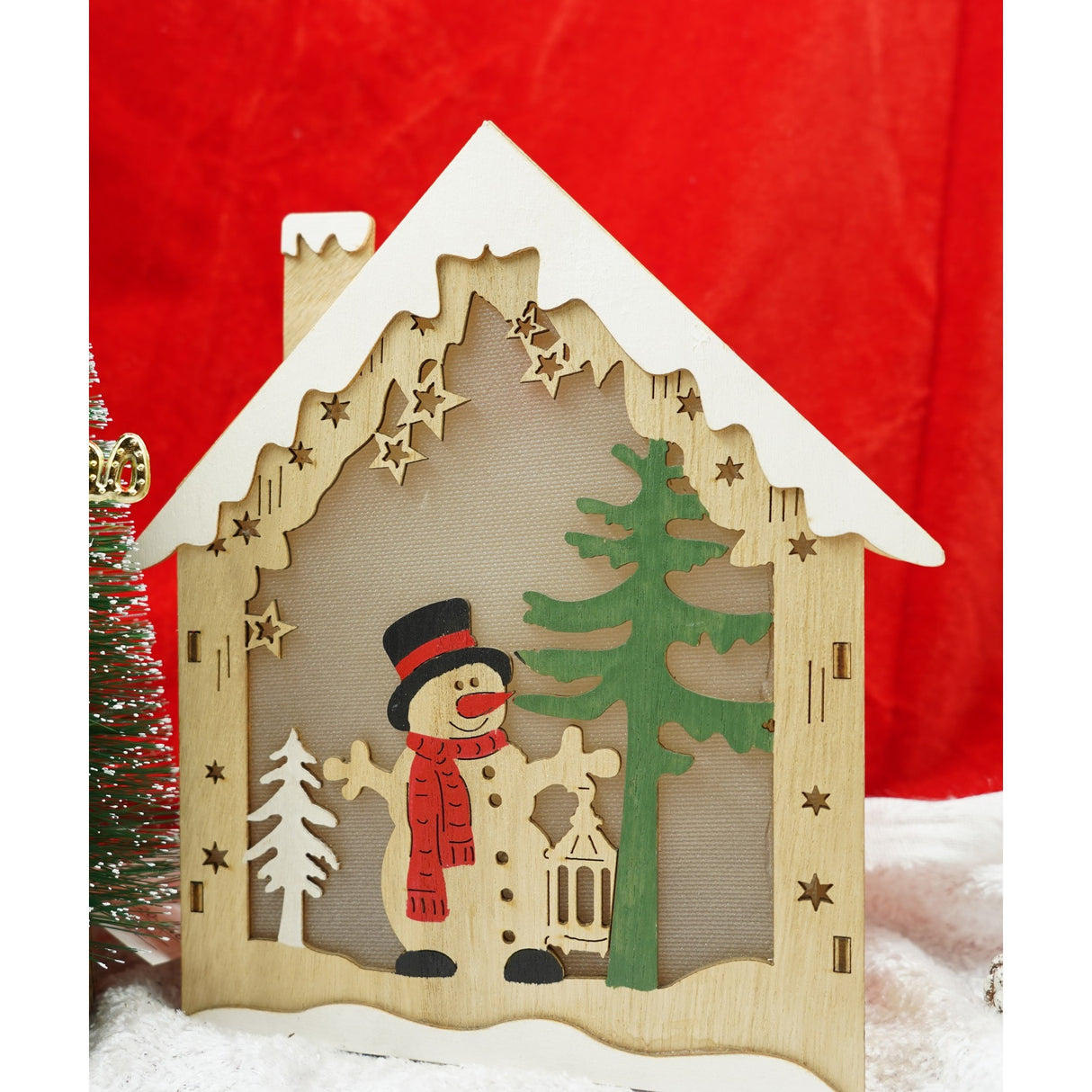 Decoratiune Luminoasa, Lungime: 18 Cm, Latime: 5 Cm, Inaltime: 21 Cm, Lemn, Interior/Exterior