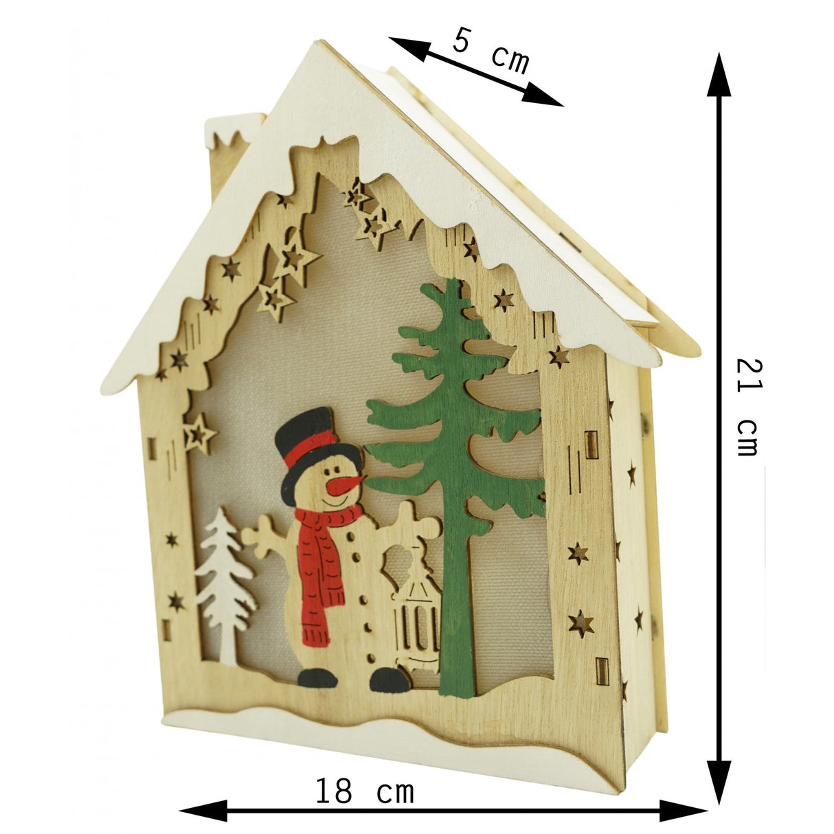 Decoratiune Luminoasa, Lungime: 18 Cm, Latime: 5 Cm, Inaltime: 21 Cm, Lemn, Interior/Exterior