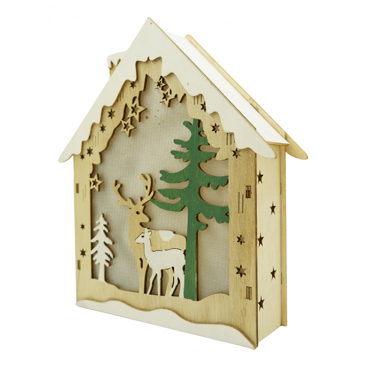 Decoratiune Luminoasa, Lungime: 18 Cm, Latime: 5 Cm, Inaltime: 21 Cm, Lemn, Interior/Exterior