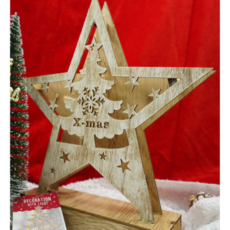 Decoratiune Luminoasa, Lungime: 19 Cm, Latime: 5 Cm, Inaltime: 26 Cm, Lemn, Interior/Exterior
