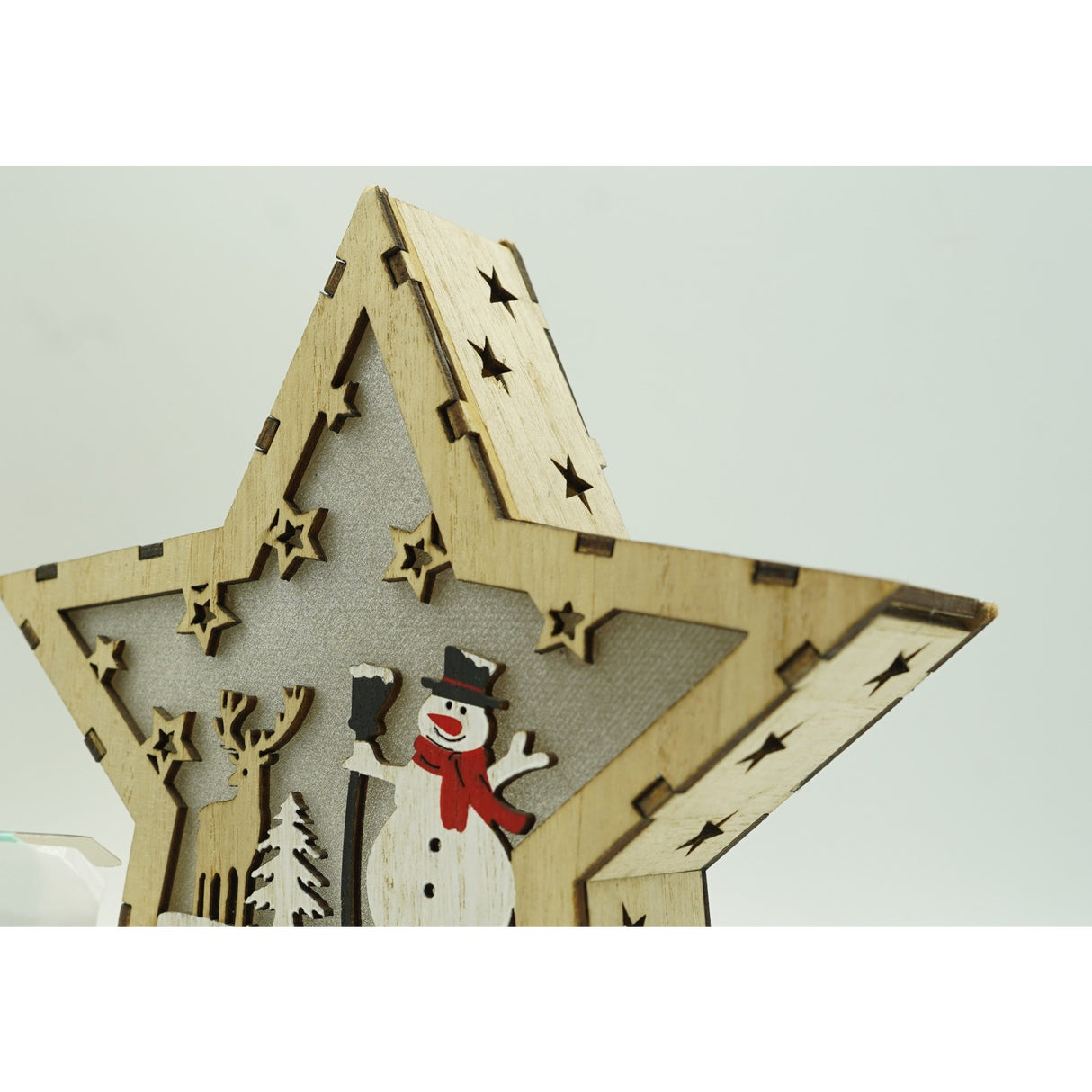 Decoratiune Luminoasa, Lungime: 18 Cm, Latime: 18 Cm, Inaltime: 4 Cm, Lemn, Interior/Exterior