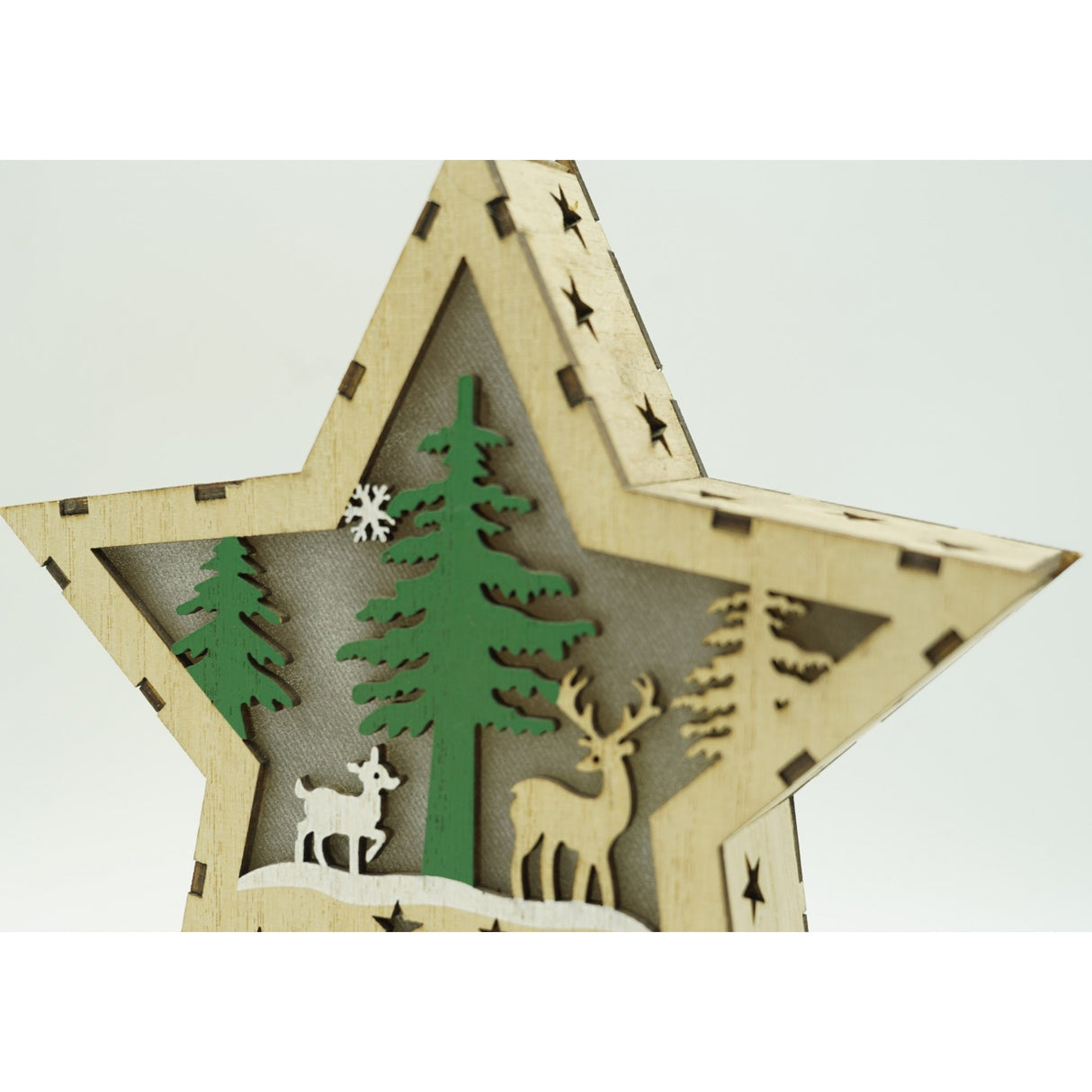 Decoratiune Luminoasa, Lungime: 18 Cm, Latime: 18 Cm, Inaltime: 4 Cm, Lemn, Interior/Exterior