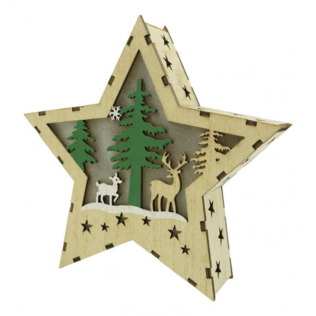 Decoratiune Luminoasa, Lungime: 18 Cm, Latime: 18 Cm, Inaltime: 4 Cm, Lemn, Interior/Exterior