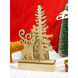 Decoratiune Luminoasa, Peisaj Cu Cerb Si Brad, Lungime: 11 Cm, Latime: 5 Cm, Inaltime: 19 Cm, Lemn, Interior/Exterior