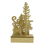 Decoratiune Luminoasa, Peisaj Cu Cerb Si Brad, Lungime: 11 Cm, Latime: 5 Cm, Inaltime: 19 Cm, Lemn, Interior/Exterior