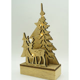 Decoratiune Luminoasa, Peisaj De Iarna, Lungime: 11 Cm, Latime: 5 Cm, Inaltime: 19 Cm, Lemn, Interior/Exterior