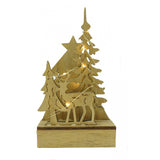 Decoratiune Luminoasa, Peisaj De Iarna, Lungime: 11 Cm, Latime: 5 Cm, Inaltime: 19 Cm, Lemn, Interior/Exterior