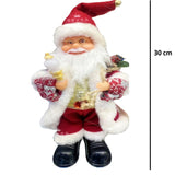 Decoratiune Mos Craciun, Flippy, Animat, care Canta si Danseaza, Imbracat Festiv, 30 x 10 x 12 cm, Rosu