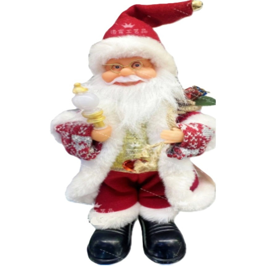 Decoratiune Mos Craciun, Flippy, Animat, care Canta si Danseaza, Imbracat Festiv, 30 x 10 x 12 cm, Rosu