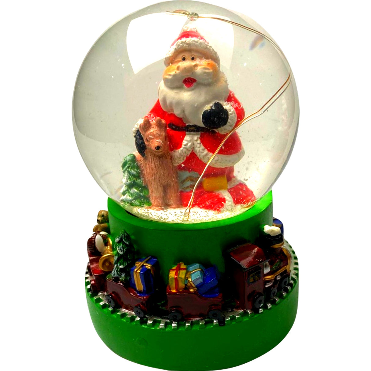 Decoratiune Muzicala Glob Cu Zapada, Cu Lumini Si Muzica, Mos Craciun, 13.5 Cm