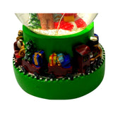 Decoratiune muzicala glob cu zapada, cu lumini si muzica, Mos Craciun, 13.5 cm, multicolor