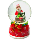 Decoratiune muzicala glob cu zapada, cu lumini si muzica, Mos Craciun, 13 cm, multicolor