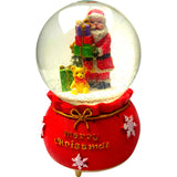 Decoratiune muzicala glob cu zapada, cu lumini si muzica, Mos Craciun, 16 cm, multicolor