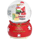 Decoratiune Muzicala Glob Cu Zapada, Cu Lumini Si Muzica, Mos Craciun, 16 Cm
