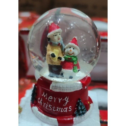 Decoratiune Glob Cu Zapada Baiat Si Om De Zapada, Diametru 4.5 Cm - vivimall.ro