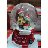 Decoratiune glob cu zapada Flippy, Baiat si om de zapada, diametru 4.5 cm, multicolor