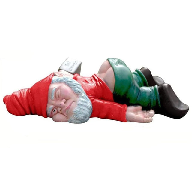 Decoratiune pentru Gradina, Vivimall, Model Pitic de Gradina Beat, Statuie Amuzanta pentru Gradina, Decor pentru Gradina, Gnom Beat, 18 cm, Rosu - vivimall.ro