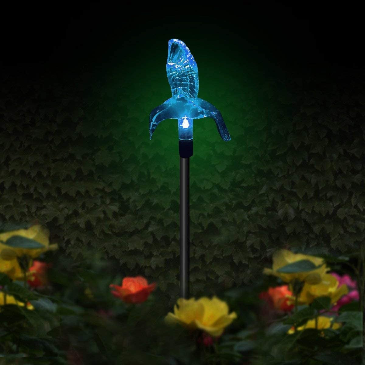 Set 3 Lampi Solare Led Tip Pasare-Fluture-Libelula, Inaltime 43 Cm, Multicolor - vivimall.ro