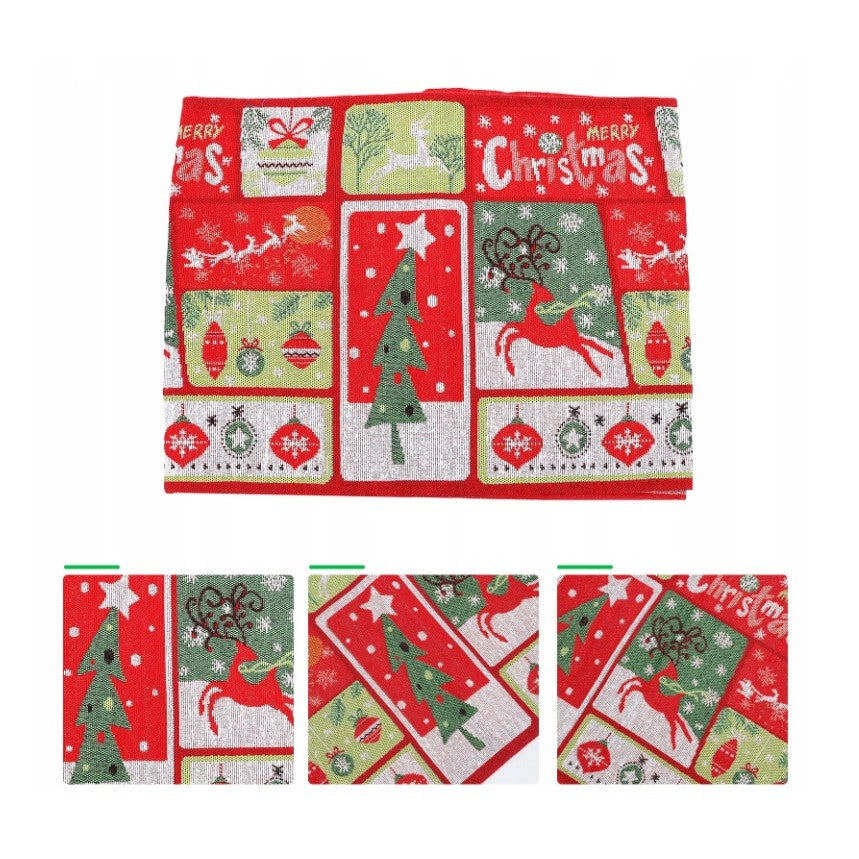 Napron Decorativ Pentru Masa, Tematica Craciun, Rosu/ - vivimall.ro