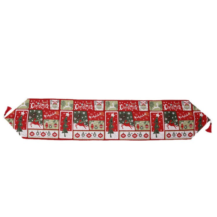 Napron Decorativ Pentru Masa, Tematica Craciun, Rosu/ - vivimall.ro