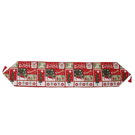 Napron Decorativ Pentru Masa, Tematica Craciun, Rosu/ - vivimall.ro