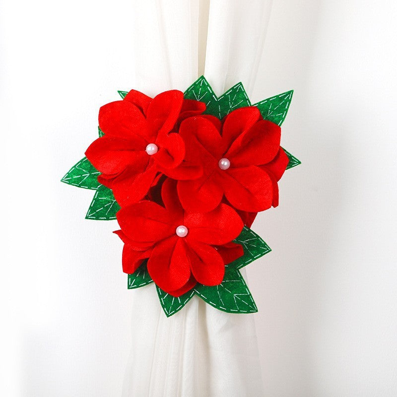 Decoratiune Pentru Perdea/Draperie Cu Tematica De Craciun Material Texit Si Poliester, 31 Cm, Cu Snur - vivimall.ro