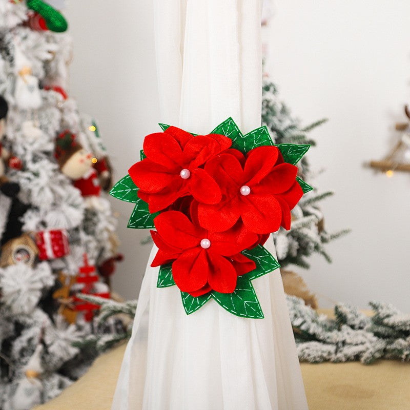 Decoratiune Pentru Perdea/Draperie Cu Tematica De Craciun Material Texit Si Poliester, 31 Cm, Cu Snur - vivimall.ro